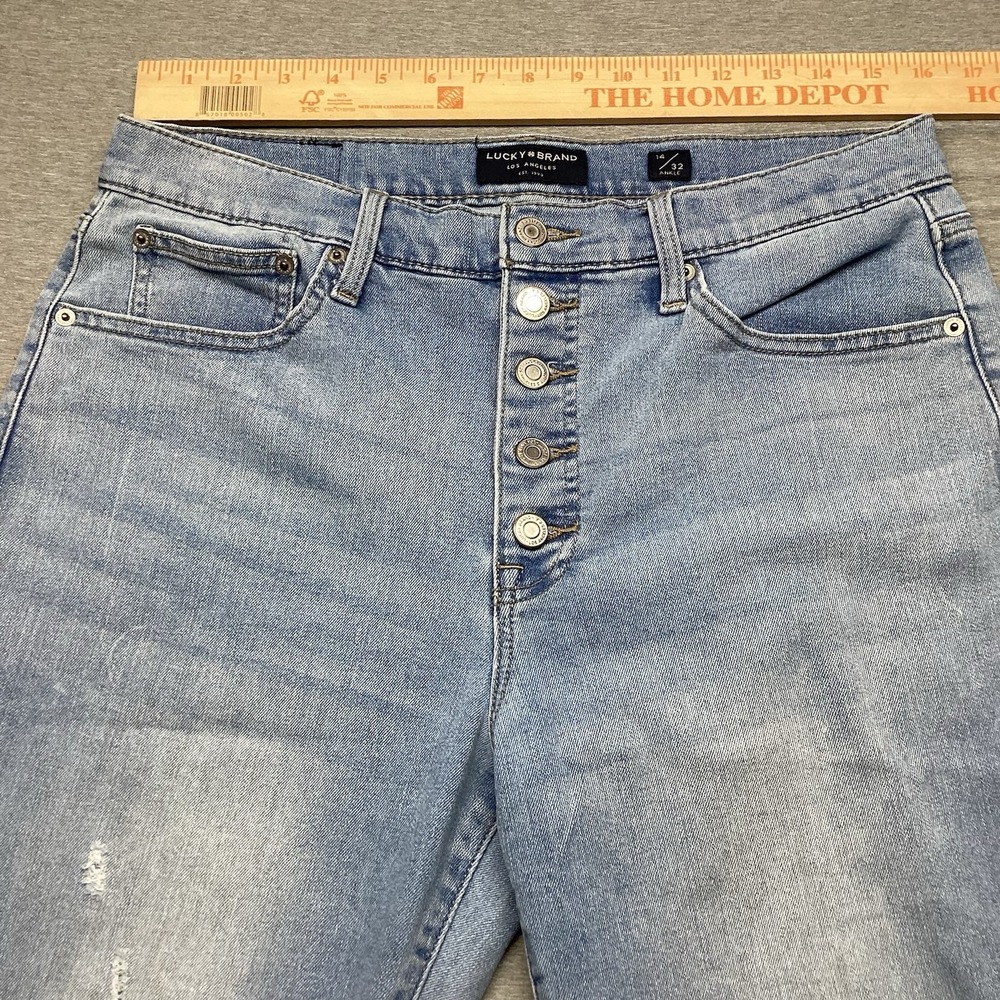 Lucky Brand Women's High Rise Skinny Bridgette Size 14/32 Light Wash Distressed